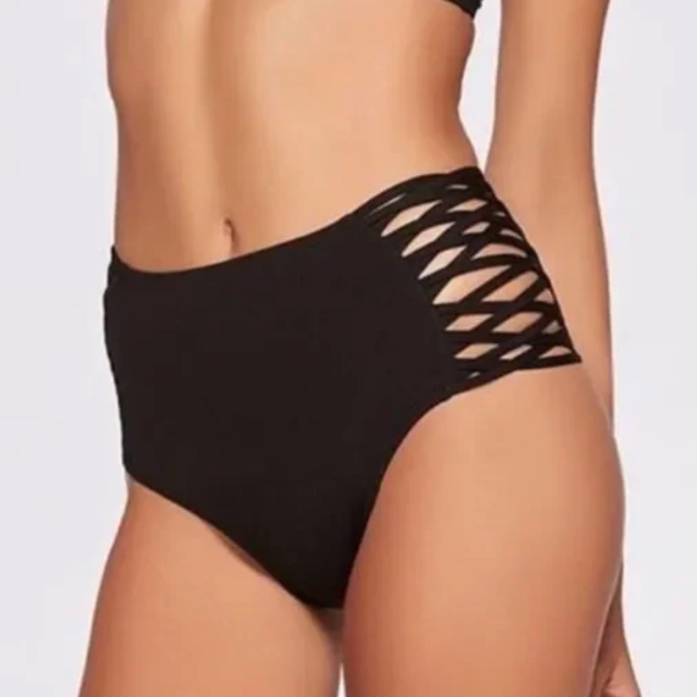 L*Space Womens Size XS Tigress Bikini Bottom in Black